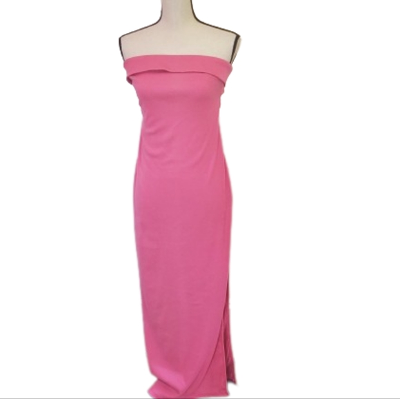 Who I Am Pink Tube Dress with Side Split and Back Cutout, Size 14, NWT - Picture 7 of 16